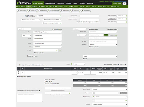 faktura proforma online