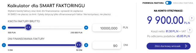 Koszt finansowania faktur w afaktury.pl