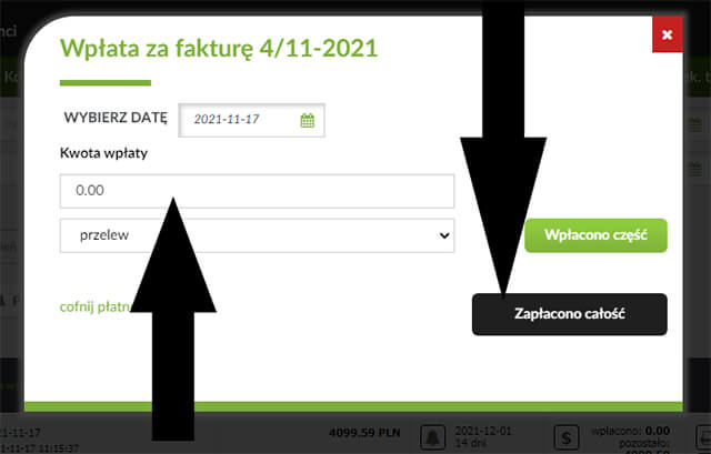 Jak wprowadzić zapłatę za fakturę