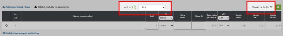 faktura walutowa