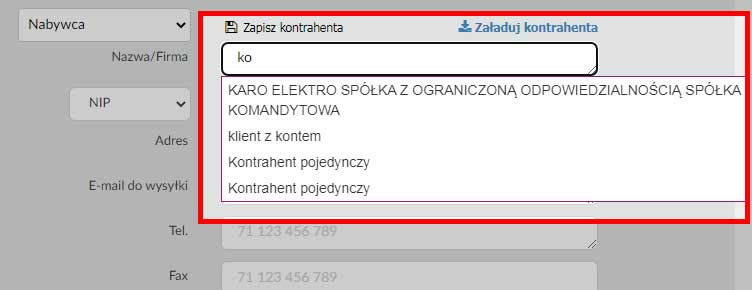 Jak dodać kontrahenta do faktury