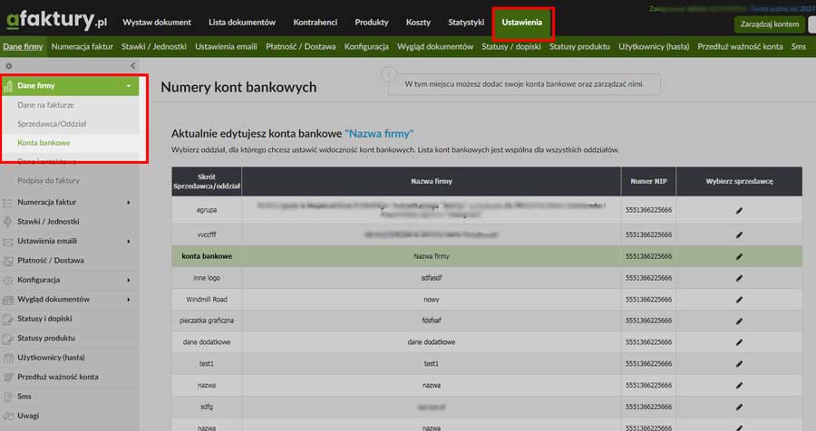 rózne konta bankowe